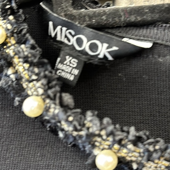 Misook 3/4-Sleeve Knit & Pearly Ribbon Dress Size XS - Picture 2 of 6